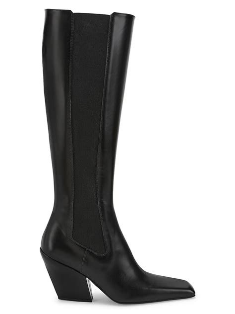 prada stivale alto|Stivali Leather Knee Boots By Prada .